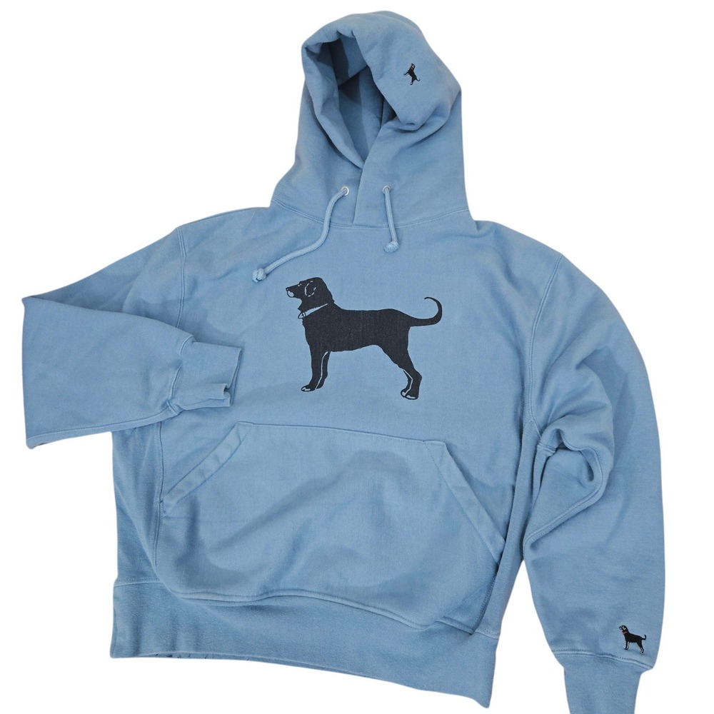 The Black Dog Hoodie Men Small Blue Graphic Pullover Sweatshirt Heavy Legacy Lab